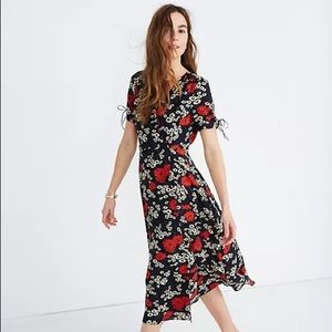 Madewell Peekaboo-Sleeve Midi Dress